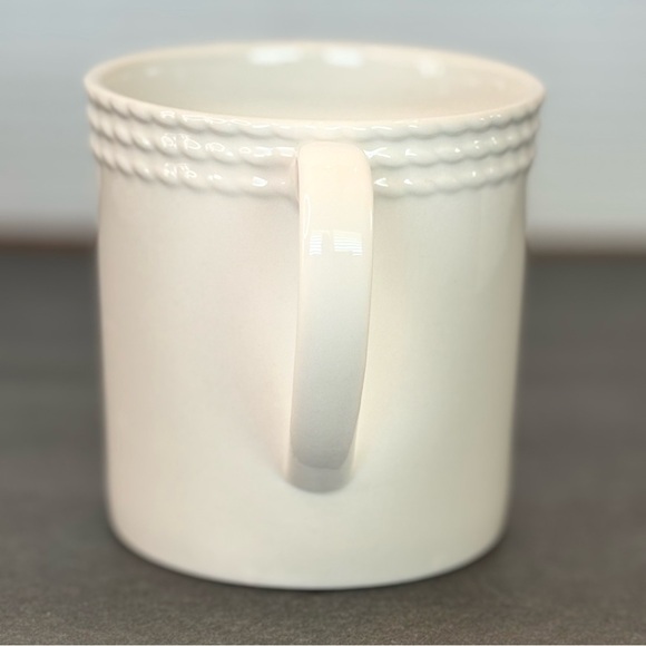 Kate Spade Lenox Wickford Mug White Embossed Band Porcelain 10 Oz - Picture 3 of 8